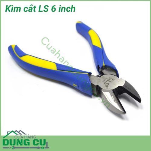 Kìm cắt 6 inch LS chất liệu thép cứng cắt dây thép dễ dàng, cán cao su cầm êm ái.