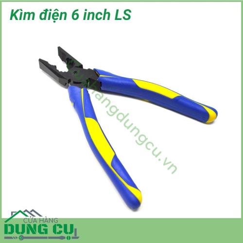 Kìm điện 6 inch LS là dụng cụ sửa chữa điện chuyên dành cho các bác thợ điện với sự sắc bén và độ bền cao. Kìm được làm từ hợp kim cao cấp với độ bền bỉ cao, có khả năng hoạt động trong môi trường bất lợi, không bị gỉ.