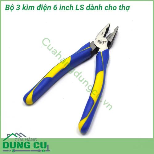 Bộ 3 kìm 6 inch LS dành cho thợ điện là dụng cụ sửa chữa điện chuyên dành cho các bác thợ điện với sự sắc bén và độ bền cao. Kìm được làm từ hợp kim cao cấp với độ bền bỉ cao, có khả năng hoạt động trong môi trường bất lợi, không bị gỉ.