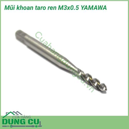 Mũi taro xoắn M3-0.5 YAMAWA thích hợp với việc dùng cho các loại máy: máy taro tự động, máy phay, máy tiện máy khoan cần, máy khoan từ...