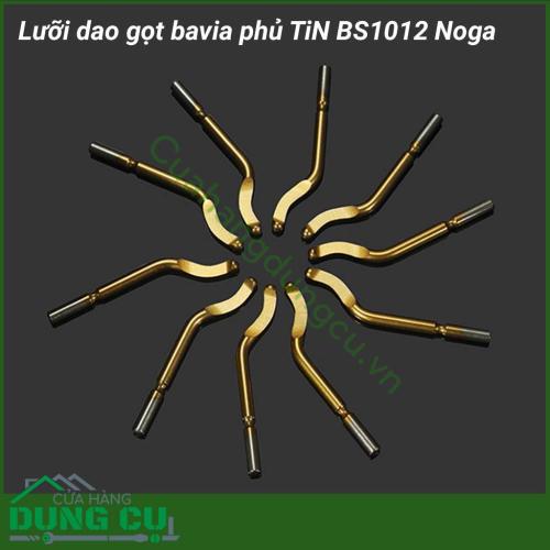 Lưỡi dao cạo bavia phủ TiN Noga BS1012 sản phẩm có độ bền cao, đọ cứng đạt 62-65 HRC với lưỡi cắt vô cùng sắc bén. Đây là dụng cụ cầm tay hữu ích có khả năng cắt, gọt, cạo trên nhiều bề mặt khác nhau như: gỗ, nhựa, nhôm, sắt, thép, kim loại mỏng,…