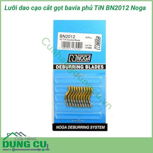 Dao gọt bavia Noga BN2012 phủ TiN có độ bền cao, độ cứng đạt 62-64 HRC với lưỡi cắt vô cùng sắc bén. Đây là dụng cụ cầm tay hữu ích có khả năng cắt, gọt, cạo trên nhiều bề mặt khác nhau như: nhôm, sắt, thép, kim loại mỏng,…