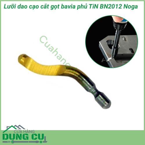 Dao gọt bavia Noga BN2012 phủ TiN có độ bền cao, độ cứng đạt 62-64 HRC với lưỡi cắt vô cùng sắc bén. Đây là dụng cụ cầm tay hữu ích có khả năng cắt, gọt, cạo trên nhiều bề mặt khác nhau như: nhôm, sắt, thép, kim loại mỏng,…