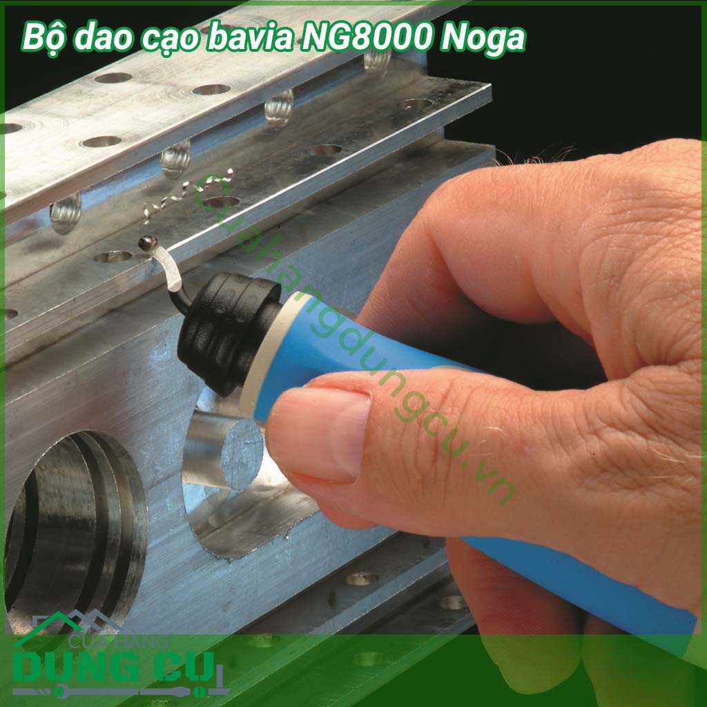 Bộ dao cạo bavia NG8000 Noga có khả năng quay 360 độ cho phép gọt linh hoạt trên các loại góc cạnh. NG8000 được sản xuất siêu bền để gọt bavia trên các sản phẩm kim loại, thép, nhôm và nhựa.