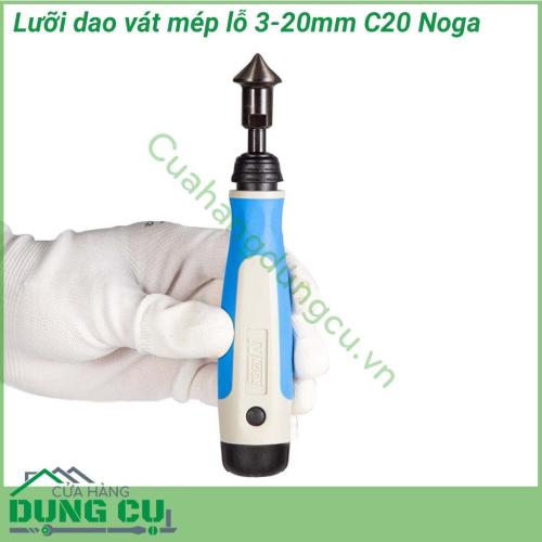 Lưỡi dao vát mép lỗ 3-20mm C20 Noga dùng vát mép lỗ có đường kính từ 3~20mm. Sử dụng cùng với đầu nối CH3000 và cán NG-3 để đạt được hiệu quả công việc tốt nhất.