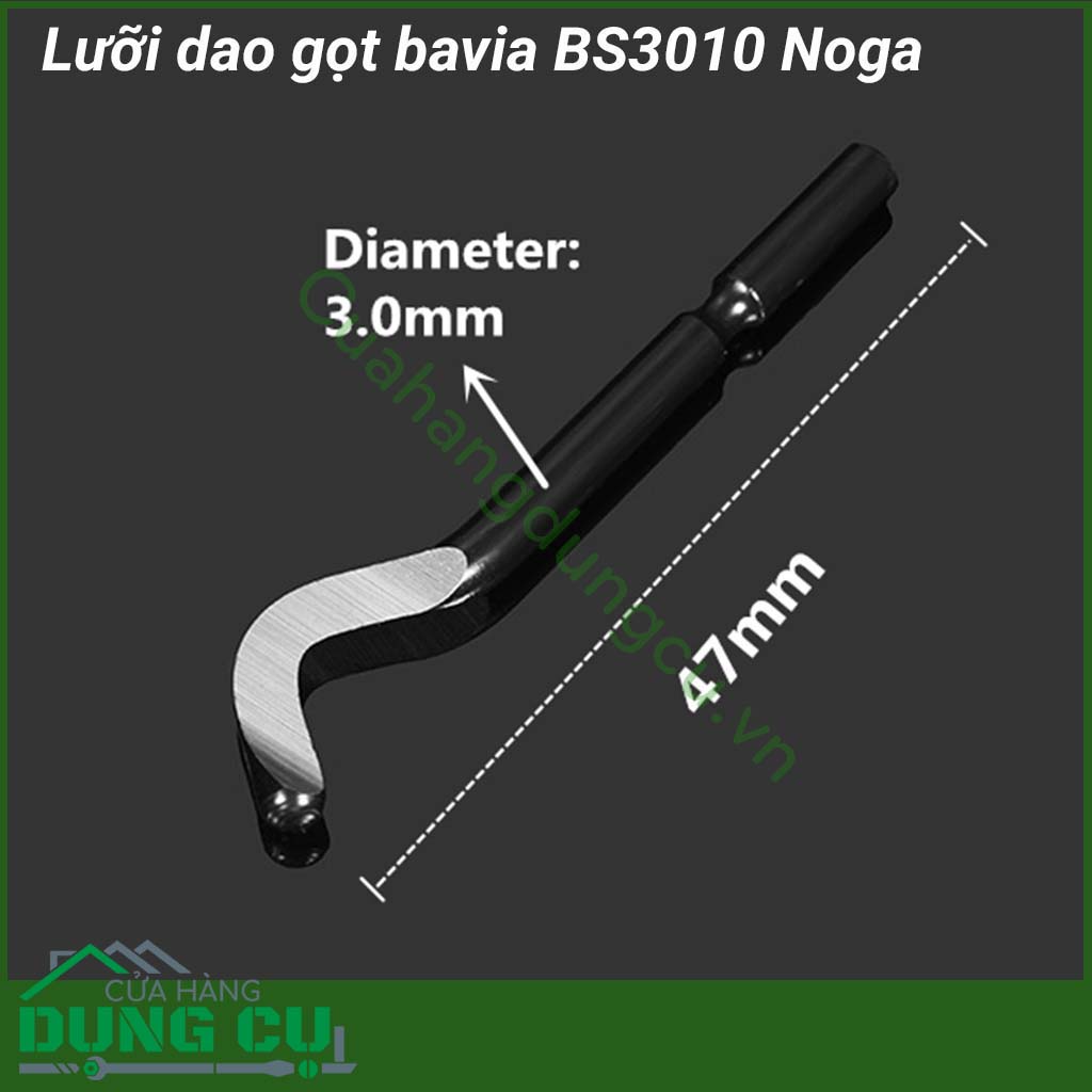 Lưỡi dao gọt bavia BS3010 Noga thích hợp cho việc cạo bavia ở trong hoặc ngoài, phù hợp với vật liệu thép, nhôm, nhựa,...