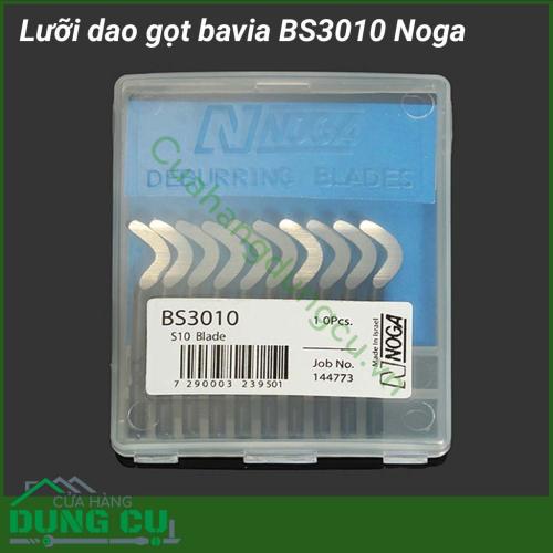 Lưỡi dao gọt bavia BS3010 Noga thích hợp cho việc cạo bavia ở trong hoặc ngoài, phù hợp với vật liệu thép, nhôm, nhựa,...