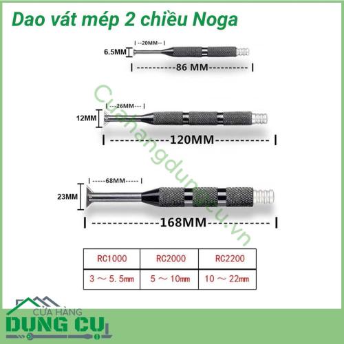 Dao vát mép 2 chiều 10-22mm RC2200 Noga dùng để vát mép lỗ trong và lỗ ngoài. Đường kính lỗ vát: 10-22mm