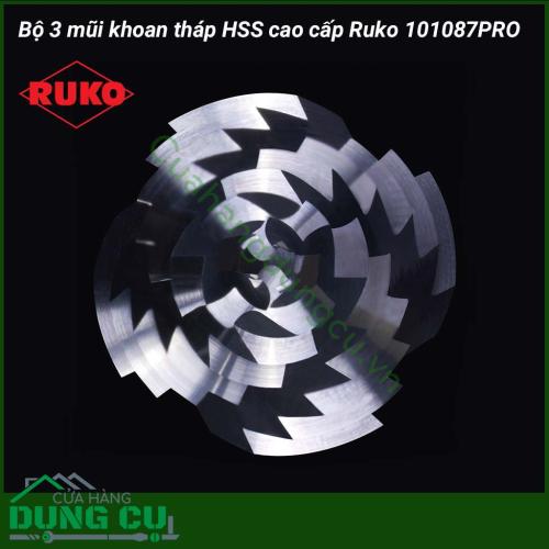 Bộ mũi khoan tháp bước xoắn HSS Ruko cao cấp 101087PRO là một sản phẩm cao cấp đến từ Đức được phủ nano có độ cứng cực cao RUnaTEC. Khoan được đa dạng các loại vật liệu như: kim loại và phi kim loại. Mũi có khả độ cứng và khả năng chịu nhiệt cực cao.