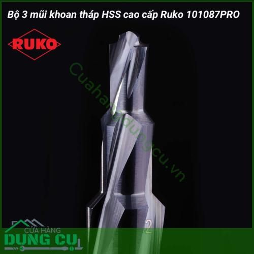 Bộ mũi khoan tháp bước xoắn HSS Ruko cao cấp 101087PRO là một sản phẩm cao cấp đến từ Đức được phủ nano có độ cứng cực cao RUnaTEC. Khoan được đa dạng các loại vật liệu như: kim loại và phi kim loại. Mũi có khả độ cứng và khả năng chịu nhiệt cực cao.