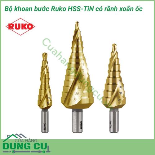 Hộp mũi khoan nón xoắn ốc thép HSS-TiN Ruko 101026T là một sản phẩm cao cấp của thương hiệu Ruko đến từ Đức. Mũi khoan Ruko được thiết kế hình nón gồm nhiều đường kính trên cùng 1 mũi khoan. 