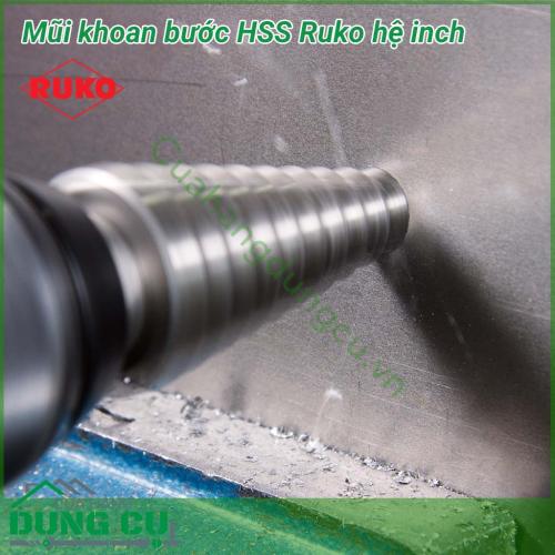 Mũi khoan bước HSS Ruko 5/16-1 inch 101705 được làm bằng vật liệu HSS có khả năng chịu được độ cứng cao, phù hợp cho thép thông thường, thép đúc, kim loại mềm, kim loại sáng. Bề mặt mũi khoan dạng xoắn ốc và chia bước.