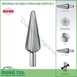 Mũi khoan ống tấm Ruko 4-20MM HSSE-Co 5 101002E