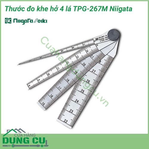 Thước đo khe hở 4 lá TPG-267M Niigata được làm bằng thép không gỉ nên có độ sáng bóng, đảm bảo độ bền tính chính xác, kích thước nhỏ gọn, thao tác đơn giản. Thước đo khe hở sử dụng để đo bề rộng rãnh, đo khe hở, đo đường kính lỗ, đo khe hở mối hàn,...