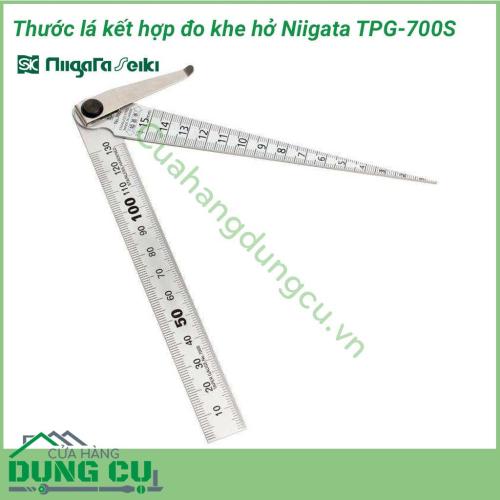 Thước lá kết hợp đo khe hở TPG-700S Niigata được nhập khẩu ở Nhật Bản. Sản phẩm vừa có thể dùng để đo chiều dài và đo kích thước rãnh, đo khe hở, đo đường kính lỗ..