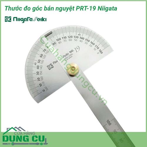 Thước đo góc bán nguyệt PRT-19 Niigata được làm inox cao cấp của nhật rất chất lượng, bóng sáng, có độ cứng cao, không bị mài mòn và gỉ sét sau thời gian dài sử dụng. Thước đo góc Niigata dùng để đo góc… 