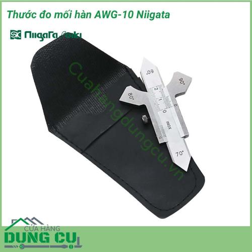 Thước đo mối hàn AWG-10 Niigata. Thước dạng cơ khí, điều chỉnh hành trình thước bằng vít. Thước thích hợp cho cả đo đường hàn trên mặt phẳng và trong góc vuông