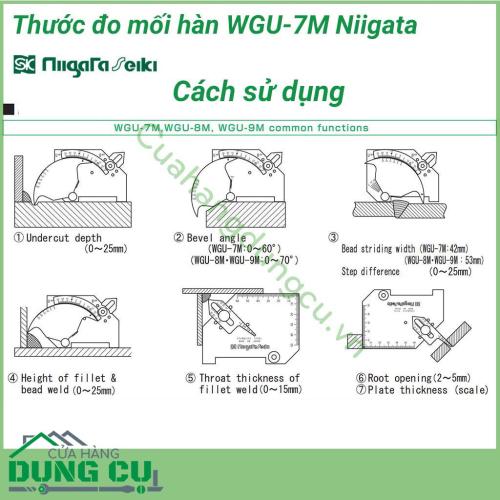 Thước đo mối hàn WGU-7M Niigata là thiết bị quen thuộc của các kỹ thuật viên cơ khí, ngành xây dựng hay điện tử. Sản phẩm được sản xuất bởi thương hiệu Niigata, nó mang đến nhiều tính năng nổi bật như khả năng đo, ứng dụng linh hoạt với độ chính xác cao.