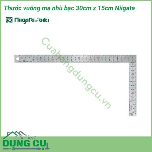 Thước vuông mạ nhũ bạc 30cm x 15cm Niigata được ứng dụng nhiều trong ngành mộc, xây dựng, cơ khí... Với khoảng đo 30x15 giúp bạn có thể sử dụng, ứng dụng linh hoạt với độ chính xác cao.