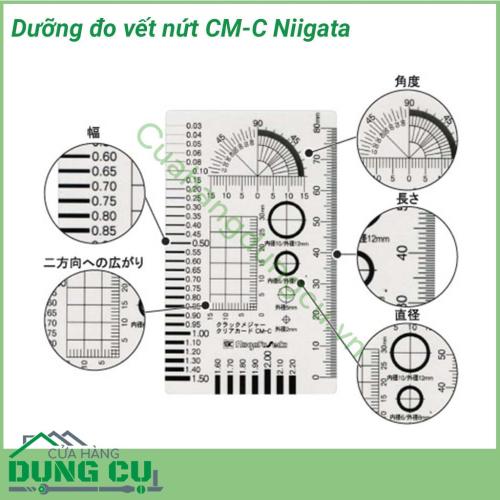 Thước đo vết nứt Niigata đa năng CM-C dùng để xác định bề rộng vết nứt của bê tông. Đây là sản phẩm chất lượng cao, đạt chuẩn quốc tế đáp ứng được các yêu cầu đo kỹ thuật cao.