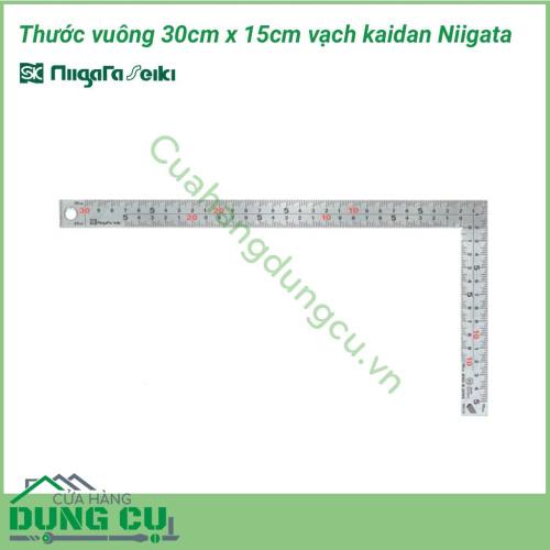 Thước vuông 30cm x 15cm vạch kaidan Niigata dùng đo kích thước và đánh dấu trong ngành mộc, kỹ nghệ sắt, may mặc, thuộc da, quảng cáo, nhôm kính, làm đá...