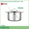 Bộ nồi inox cao cấp 3 lớp Tri-Max size 16cm, 20cm, 24cm được làm bằng chất liệu cao cấp với lớp trong cùng là inox 304 tiêu chuẩn dành riêng cho thực phẩm, không gỉ, chống bám bẩn tối ưu, an toàn cho sức khỏe.