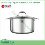 Nồi inox 3 lớp cao cấp đáy liền Tri max XS EL 3746 size 18cm