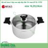 Bộ nồi Inox 3 lớp cao cấp đáy liền Tri-max XP EL-3755 size 16,20,24cm được làm bằng chất liệu inox cao cấp dành riêng cho thực phẩm. Inox 304 hoàn toàn không phản ứng với thức ăn, có khả năng chống bám bẩn tối ưu và tuyệt đối an toàn cho sức khỏe