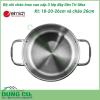 Bộ nồi chảo inox cao cấp 3 lớp Tri-Max 4 chiếc size 18cm, 20cm, 26cm và chảo 26cm được làm bằng chất liệu cao cấp, lớp trong cùng là inox 304 tiêu chuẩn dành cho thực phẩm, không gỉ, chống bám bẩn tối ưu, tuyệt đối an toàn cho sức khỏe, dễ dàng vệ sinh.