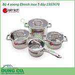 Bộ 4 xoong Elmich inox 5 đáy 2353670