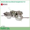 Bộ nồi chảo inox Elmich Komplet EL3112 được làm bằng chất liệu inox không gỉ, chắc chắn. Với cấu tạo 5 lớp đáy chống ăn mòn cao và không tác dụng với thức ăn, không thôi nhiễm, giải phóng các chất độc hại cho sức khỏe.