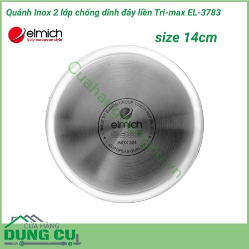 Quánh inox 2 lớp chống dính đáy liền Tri-max EL-3783 size 14cm thiết kế sang trọng, hiện đại, phù hợp với không gian bếp hiện đại của gia đình bạn. Quánh inox giúp cho bữa ăn mẹ trở nên đơn giản, ngon hơn.