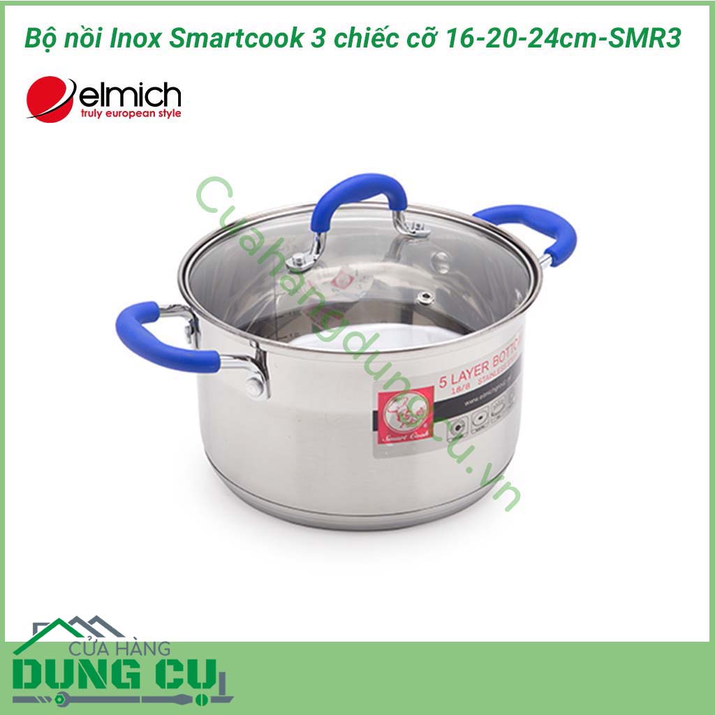 Bộ nồi inox Smartcook 3 chiếc cỡ 16-20-24cm-SMR3 có thiết kế sang trọng, kiểu dáng hiện đại phù hợp với mọi không gian bếp. Bộ nồi inox Smartcook là diện mạo cho sự làm mới trong nhà bếp của nhiều gia đình.