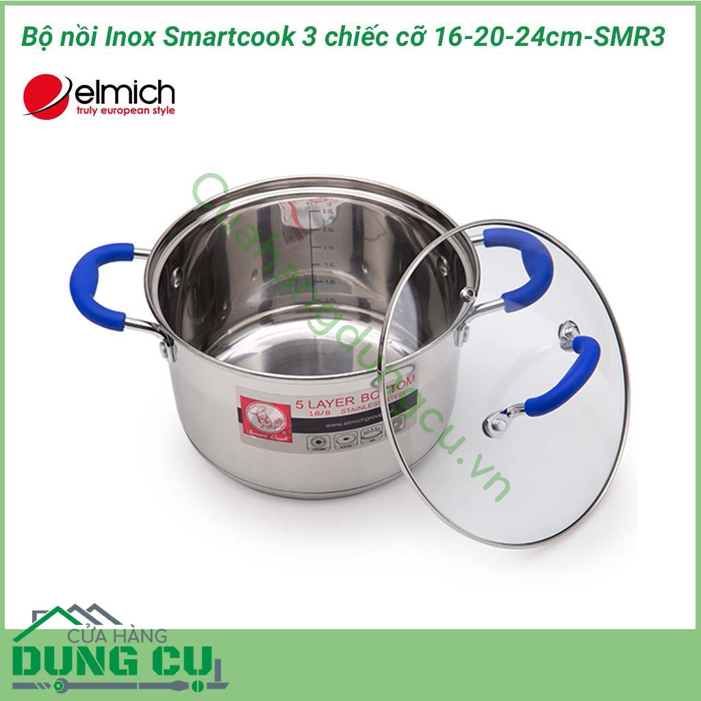 Bộ nồi inox Smartcook 3 chiếc cỡ 16-20-24cm-SMR3 có thiết kế sang trọng, kiểu dáng hiện đại phù hợp với mọi không gian bếp. Bộ nồi inox Smartcook là diện mạo cho sự làm mới trong nhà bếp của nhiều gia đình.