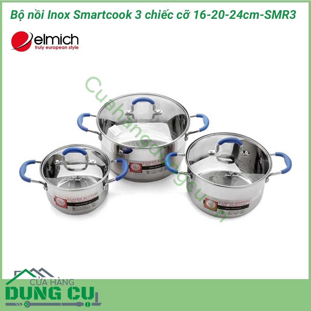 Bộ nồi inox Smartcook 3 chiếc cỡ 16-20-24cm-SMR3 có thiết kế sang trọng, kiểu dáng hiện đại phù hợp với mọi không gian bếp. Bộ nồi inox Smartcook là diện mạo cho sự làm mới trong nhà bếp của nhiều gia đình.