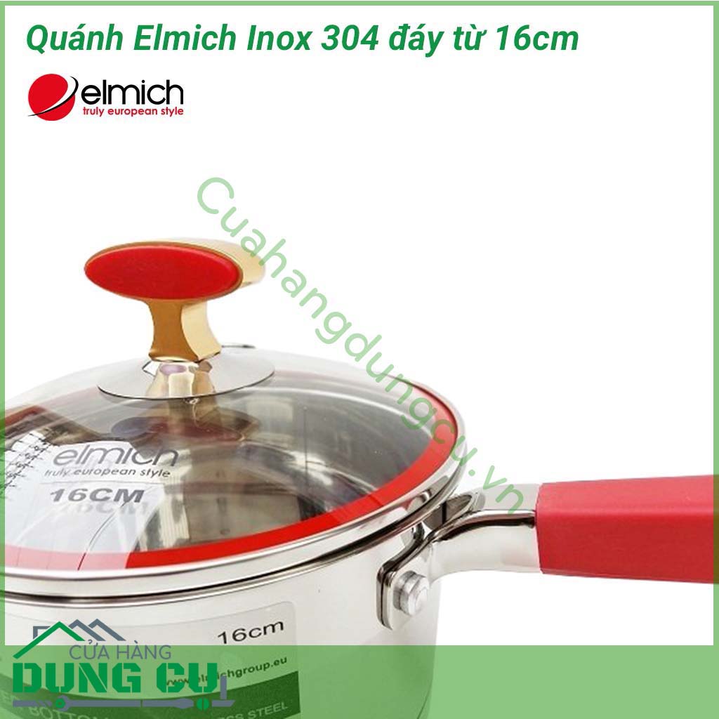 Quánh Elmich Inox 304 đáy từ 16cm được làm bằng chất kiệu inox 304 chống ăn mòn và an toàn. Kiểu dáng hiện đại, chắc chắn phù hợp với không gian bếp của gia đình bạn.