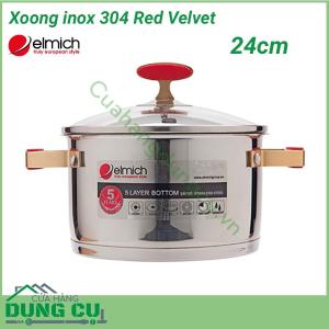 Xoong inox 304 Red Velvet 24cm
