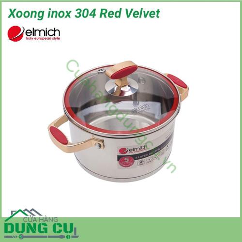 Xoong inox 304 Red Velvet 20cm được thiết kế theo tiêu chuẩn Châu Âu, kiểu dáng hiện đại. Chất liệu inox 304 cao cấp, an toàn cho sức khỏe.