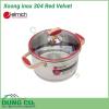 Xoong inox 304 Red Velvet 22cm được thiết kế theo tiêu chuẩn Châu Âu, kiểu dáng hiện đại. Chất liệu inox 304 cao cấp, an toàn cho sức khỏe.