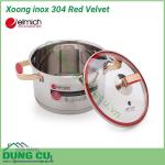 Xoong inox 304 Red Velvet 22cm được thiết kế theo tiêu chuẩn Châu Âu, kiểu dáng hiện đại. Chất liệu inox 304 cao cấp, an toàn cho sức khỏe.