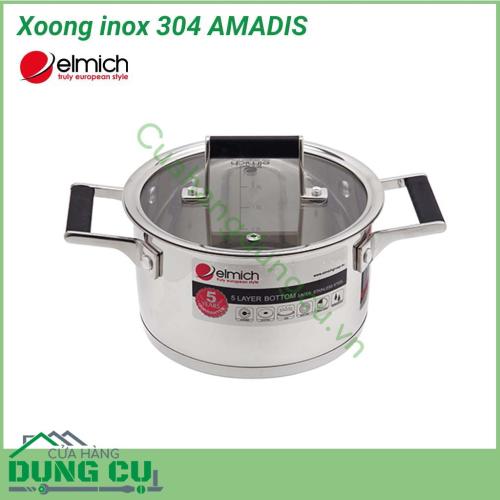 Xoong inox 304 AMADIS 24cm có thiết kế hiện đại, sang trọng lịch lãm với chất liệu inox sáng bóng và bắt mắt, vừa tô điểm thêm cho căn bếp của bạn vừa tạo sự gần gũi cho những bữa cơm gia đình.