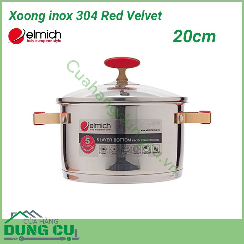 Xoong inox 304 Red Velvet 20cm