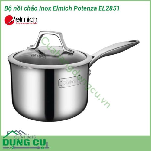 Bộ nồi chảo inox Elmich Potenza EL2851 được thiết kế đa dạng kích thước, tiện dụng. Chất liệu Inox 304 cao cấp, bền bỉ, chống ăn mòn cao, dễ dàng vệ sinh, an toàn cho sức khỏe. Sản phẩm sử dụng cho mọi loại bếp.