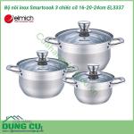 Bộ nồi inox Smartcook 3 chiếc cỡ 16- 20-24cm EL3337