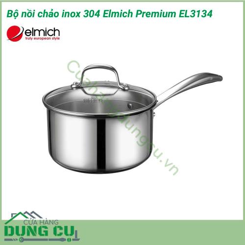 Bộ nồi chảo inox 304 Elmich Premium EL3134 là bộ sản phẩm dành cho căn bếp nhà bạn với đầy đủ các loại nồi, chảo có các kích cỡ khác nhau, đáp ứng nhu cầu nấu nướng của nhà 4 - 5 người. Đây cũng là món quà tân gia rất ý nghĩa cho bạn bè, người thân. 