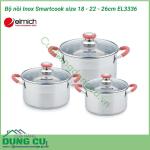 Bộ nồi inox Smartcook 3 chiếc cỡ 18 - 22 - 26cm EL3336