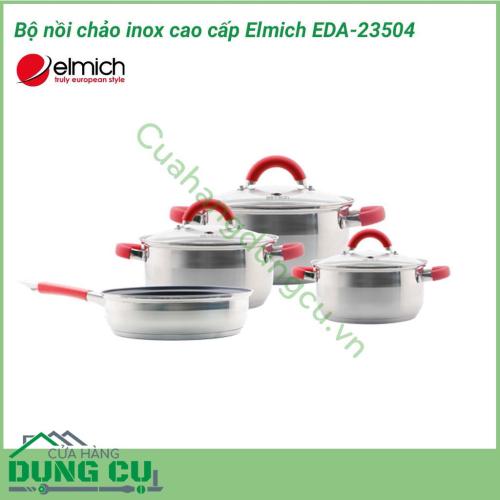 Bộ nồi chảo inox cao cấp Elmich EDA-23504 được làm bằng chất liệu inox cao cấp, an toàn cho, sức khỏe. Thiết kế hiện đại, kiểu dáng Châu Âu phù hợp với không gian bếp hiện đại của gia đình bạn.