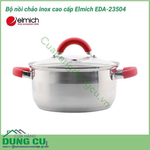 Bộ nồi chảo inox cao cấp Elmich EDA-23504 được làm bằng chất liệu inox cao cấp, an toàn cho, sức khỏe. Thiết kế hiện đại, kiểu dáng Châu Âu phù hợp với không gian bếp hiện đại của gia đình bạn.