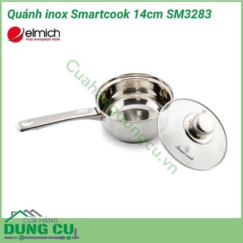 Quánh inox Smartcook 14cm SM3283 được làm từ inox 304, chống ăn mòn cao, không tác dụng với thức ăn, không thôi nhiễm, giải phóng các chất độc hại, tuyệt đối an toàn cho sức khỏe.