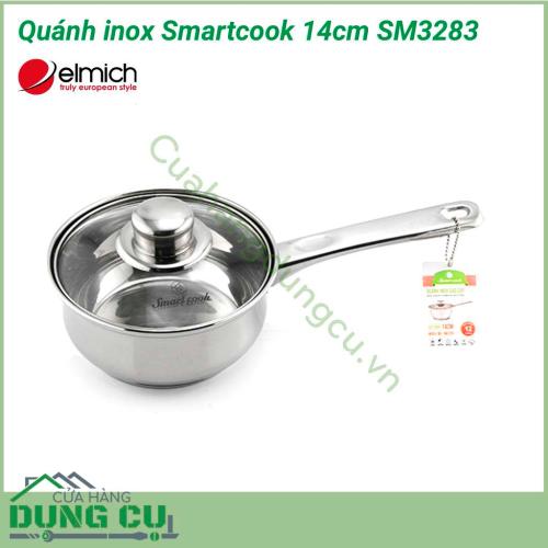 Quánh inox Smartcook 14cm SM3283 được làm từ inox 304, chống ăn mòn cao, không tác dụng với thức ăn, không thôi nhiễm, giải phóng các chất độc hại, tuyệt đối an toàn cho sức khỏe.